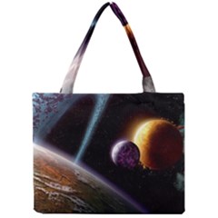 Planets In Space Mini Tote Bag by Sapixe