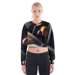 Planets In Space Cropped Sweatshirt