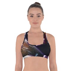 Planets In Space Cross Back Sports Bra by Sapixe