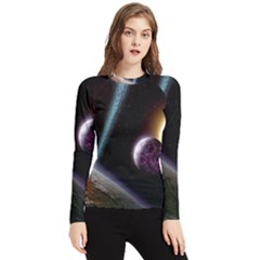 Planets In Space Women s Long Sleeve Rash Guard