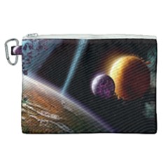 Planets In Space Canvas Cosmetic Bag (xl) by Sapixe