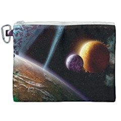 Planets In Space Canvas Cosmetic Bag (xxl) by Sapixe