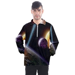 Planets In Space Men s Half Zip Pullover