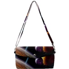 Planets In Space Removable Strap Clutch Bag by Sapixe