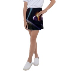 Planets In Space Kids  Tennis Skirt by Sapixe