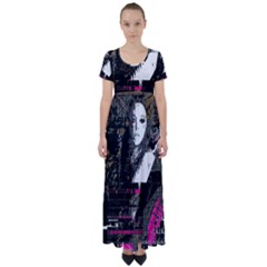 Grunge Witch High Waist Short Sleeve Maxi Dress by MRNStudios