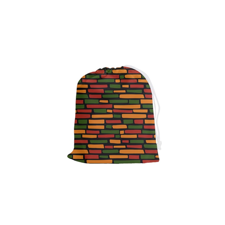 African Wall of bricks Drawstring Pouch (XS)