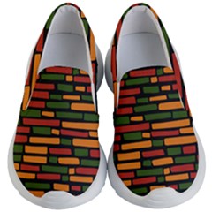 African Wall Of Bricks Kids Lightweight Slip Ons