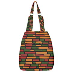 African Wall Of Bricks Center Zip Backpack by ConteMonfrey