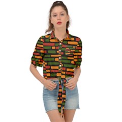 African Wall Of Bricks Tie Front Shirt 