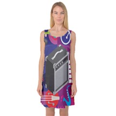 Music Abstract Background Energy Sleeveless Satin Nightdress by danenraven