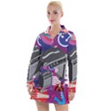 Music Abstract Background Energy Women s Long Sleeve Casual Dress View1