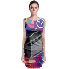 Music Abstract Background Energy Classic Sleeveless Midi Dress by danenraven