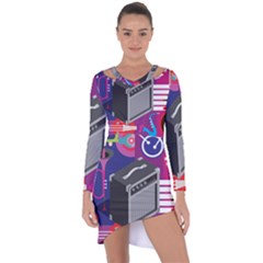 Music Abstract Background Energy Asymmetric Cut-out Shift Dress by danenraven