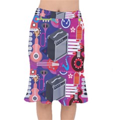 Music Abstract Background Energy Short Mermaid Skirt by danenraven