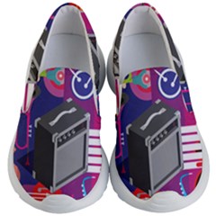 Music Abstract Background Energy Kids Lightweight Slip Ons by danenraven