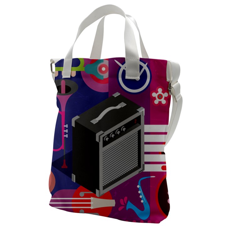 Music Abstract Background Energy Canvas Messenger Bag