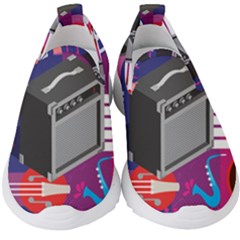 Music Abstract Background Energy Kids  Slip On Sneakers by danenraven