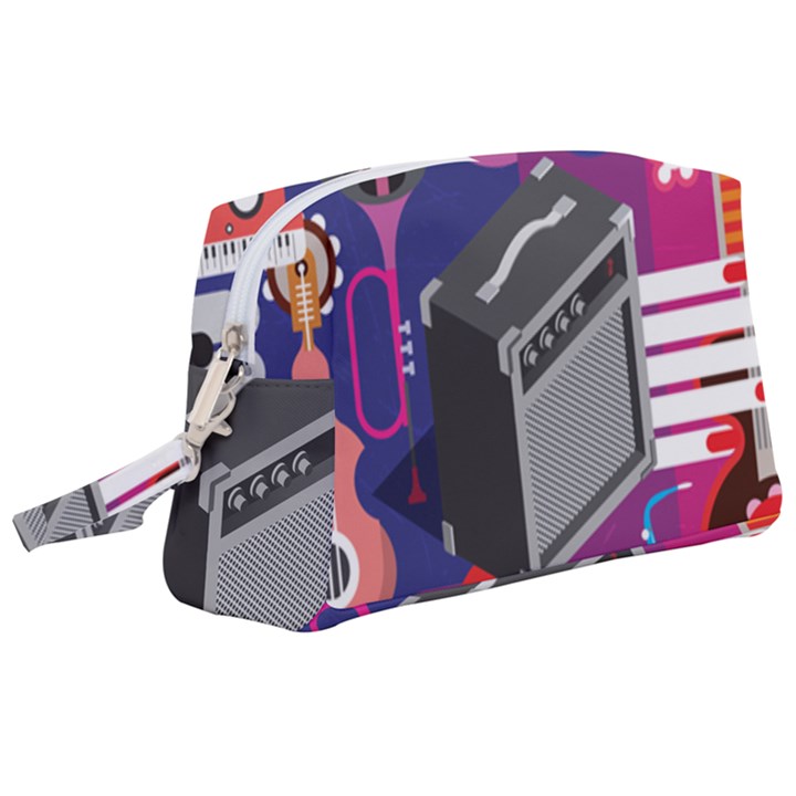 Music Abstract Background Energy Wristlet Pouch Bag (Large)