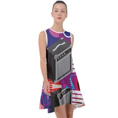 Music Abstract Background Energy Frill Swing Dress by danenraven