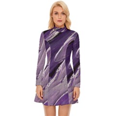 Paint Ornament Vivid Vibrant Long Sleeve Velour Longline Dress