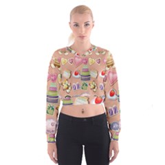 Illustration Seamless Pattern Standardize Cropped Sweatshirt