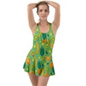 Fruit Tropical Pattern Design Art Ruffle Top Dress Swimsuit View1