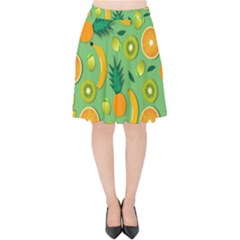 Fruit Tropical Pattern Design Art Velvet High Waist Skirt by danenraven