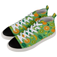 Fruit Tropical Pattern Design Art Men s Mid-top Canvas Sneakers by danenraven