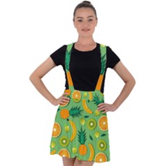 Fruit Tropical Pattern Design Art Velvet Suspender Skater Skirt by danenraven