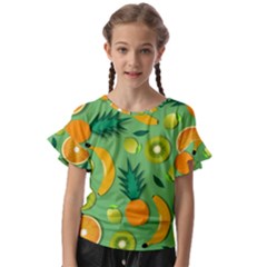 Fruit Tropical Pattern Design Art Kids  Cut Out Flutter Sleeves by danenraven