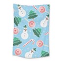 Christmas Sweets Snowman Background Small Tapestry View1