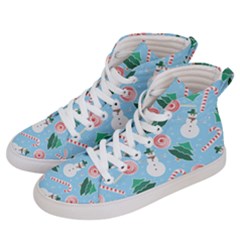 Christmas Sweets Snowman Background Men s Hi-top Skate Sneakers by danenraven