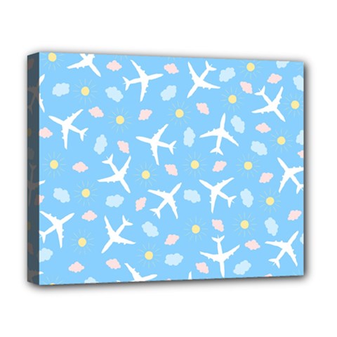 Plane Sky Background Pattern Deluxe Canvas 20  X 16  (stretched) by danenraven