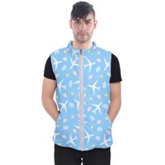 Plane Sky Background Pattern Men s Puffer Vest by danenraven