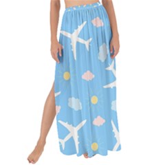 Plane Sky Background Pattern Maxi Chiffon Tie-up Sarong by danenraven