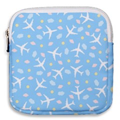 Plane Sky Background Pattern Mini Square Pouch by danenraven