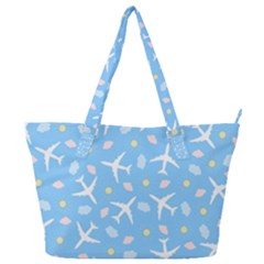 Plane Sky Background Pattern Full Print Shoulder Bag