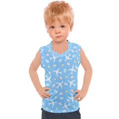 Plane Sky Background Pattern Kids  Sport Tank Top