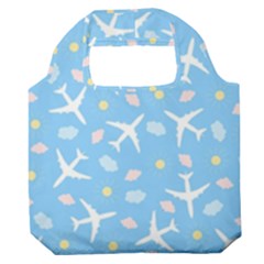 Plane Sky Background Pattern Premium Foldable Grocery Recycle Bag