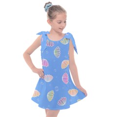 Illustration Seashell Clam Pattern Art Design Kids  Tie Up Tunic Dress by danenraven