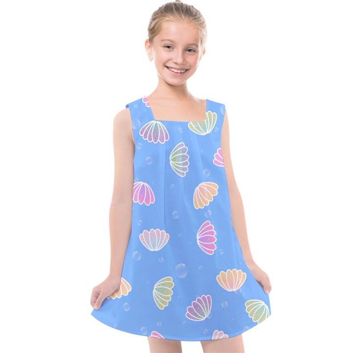 Illustration Seashell Clam Pattern Art Design Kids  Cross Back Dress