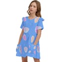 Illustration Seashell Clam Pattern Art Design Kids  Frilly Sleeves Pocket Dress View3