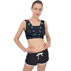 Pattern Background Bright Pattern V-back Sports Bra by danenraven