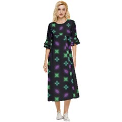 Pattern Background Bright Pattern Double Cuff Midi Dress by danenraven