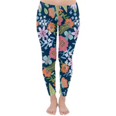 Flower Floral Background Painting Classic Winter Leggings by danenraven