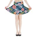 Flower Floral Background Painting Mini Flare Skirt View3