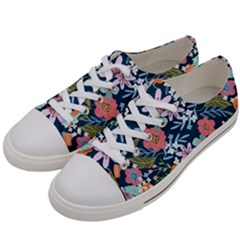 Flower Floral Background Painting Men s Low Top Canvas Sneakers by danenraven