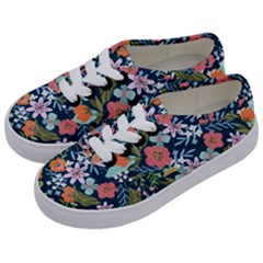 Flower Floral Background Painting Kids  Classic Low Top Sneakers by danenraven