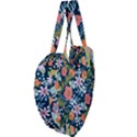 Flower Floral Background Painting Giant Heart Shaped Tote View4